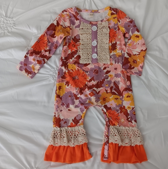 One Pieces | Baby Girl Fall Floral Romper Nwot | Poshmark